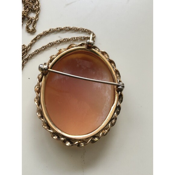 Stunning Vintage Van Dell Gold Filled Cameo With 18” Gf Rope Chain Mid Century - Picture 9 of 9